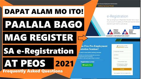 eregistration and peos|POEA E.